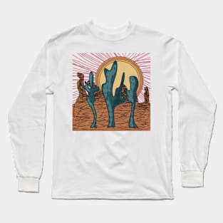 Funky Colorful Desert Landscape Long Sleeve T-Shirt